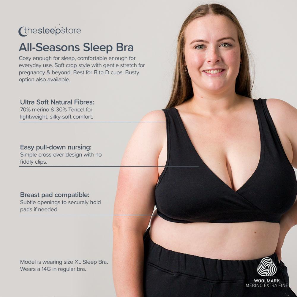 All Seasons Merino Sleep Bra - Black