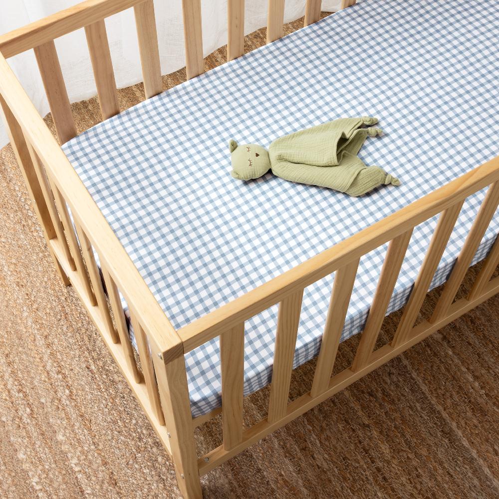 Cotton Cot Fitted Sheet - Charlie - Blue