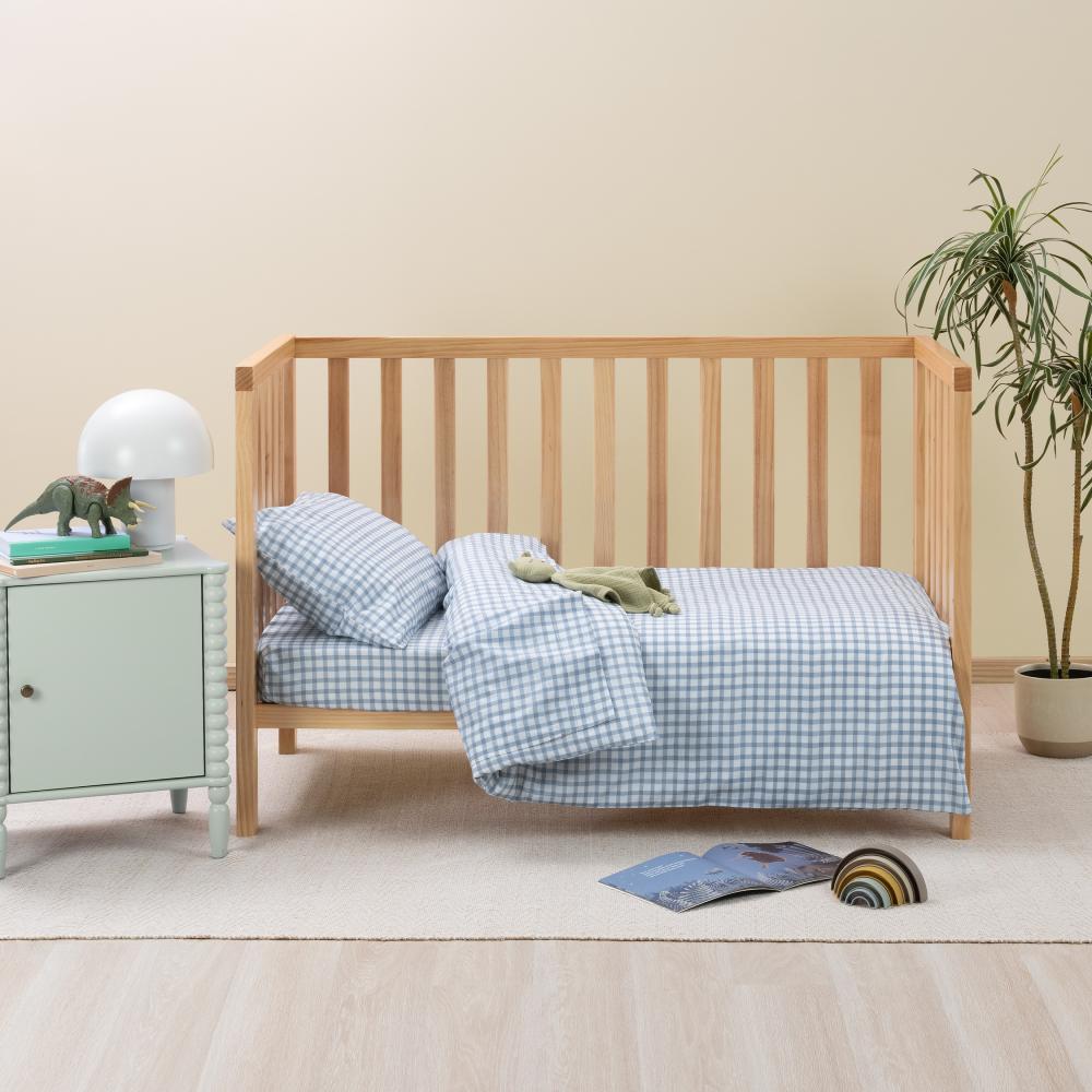 Cotton Cot Fitted Sheet - Charlie - Blue