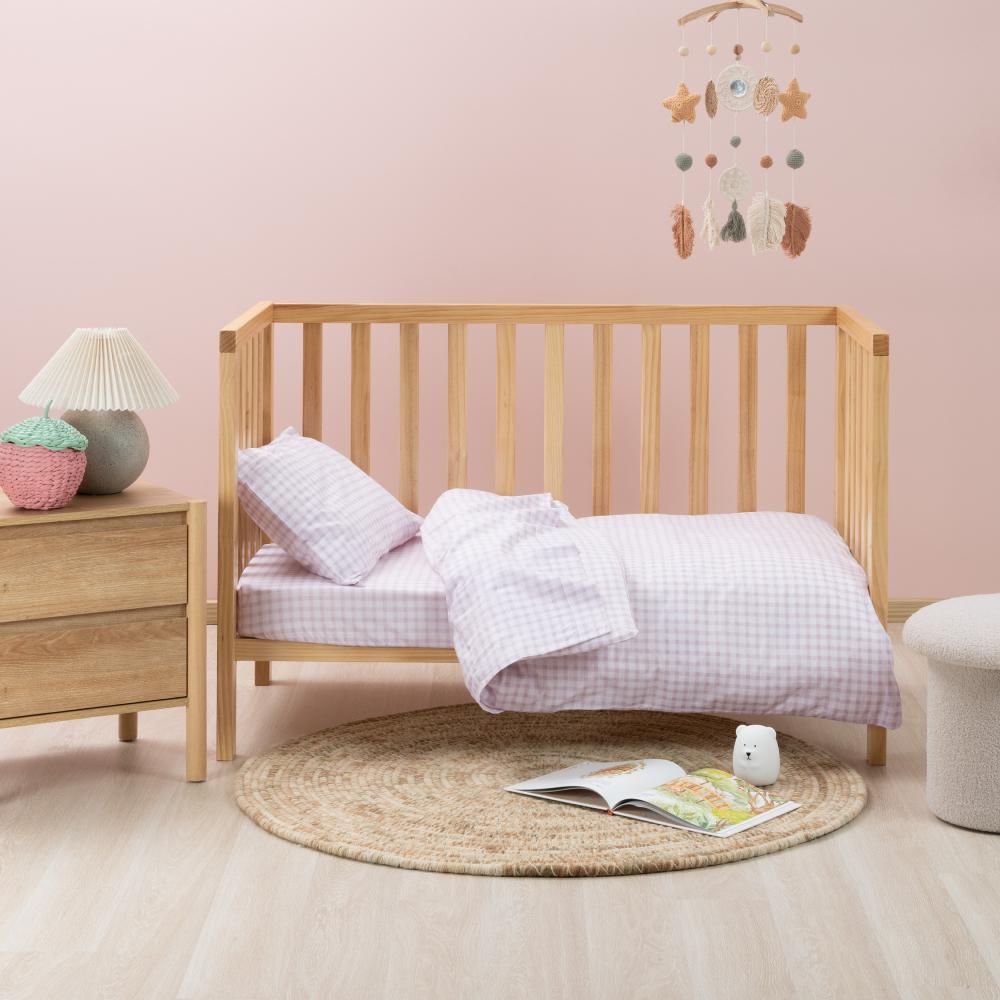 Cotton Cot Flat Sheet - Charlie - Orchid