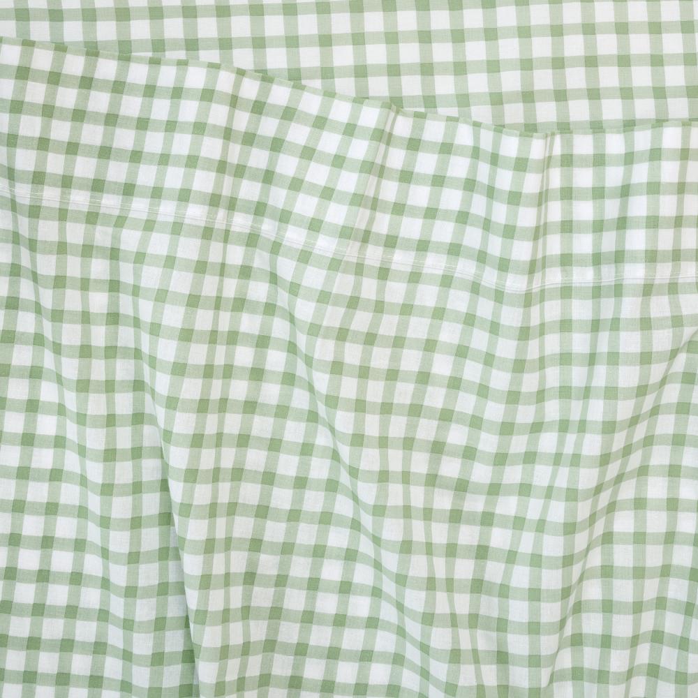 Cotton Cot Flat Sheet - Charlie - Sage