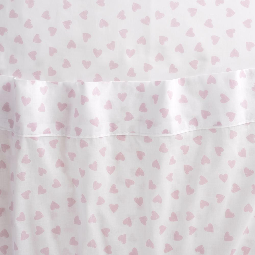 Cotton Cot Flat Sheet - Lots of Love