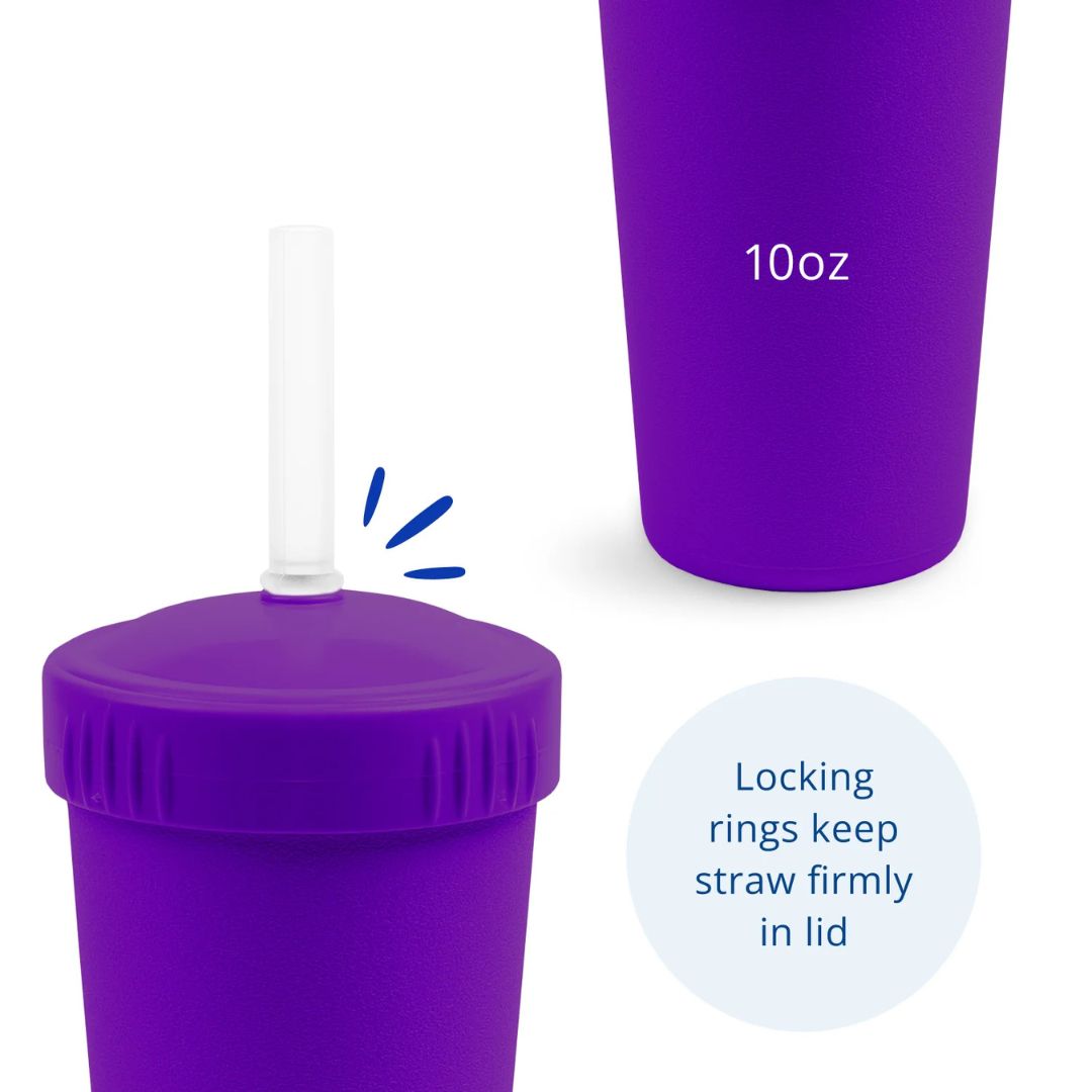 A  Re-Play Straw Cup with Silicone Straw - Amethyst (Dark Purple) on a white background