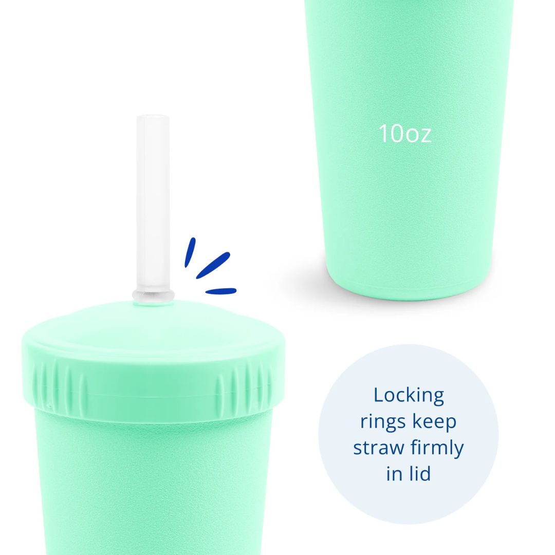 Straw Cup with Silicone Straw - Mint