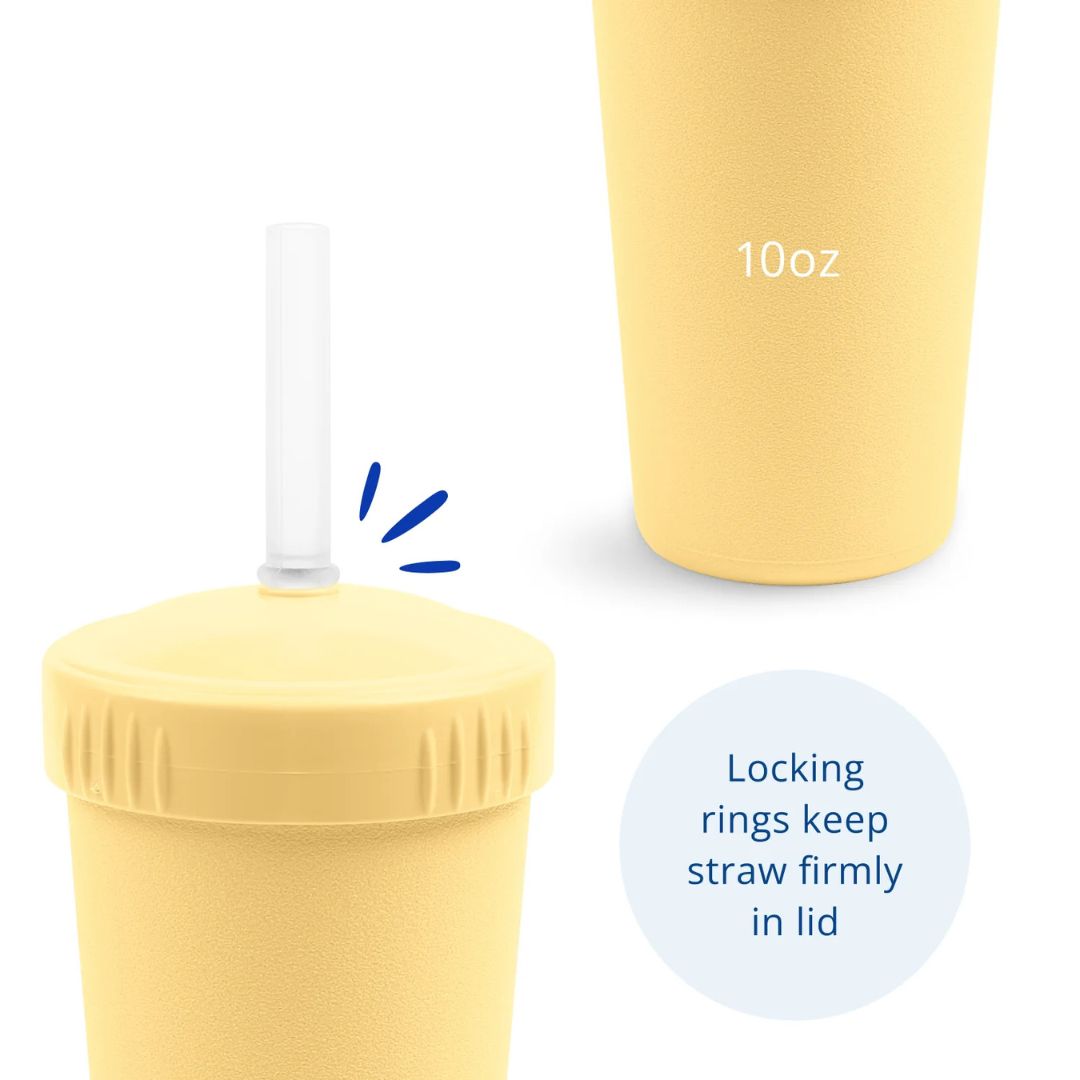 Straw Cup with Silicone Straw - Lemon Drop