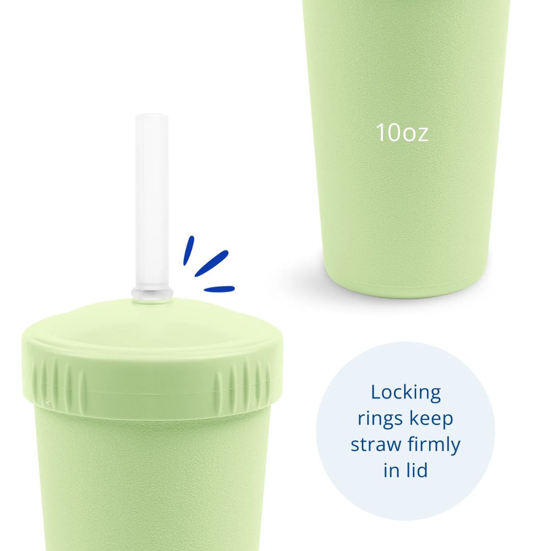 Straw Cup with Silicone Straw - Leaf