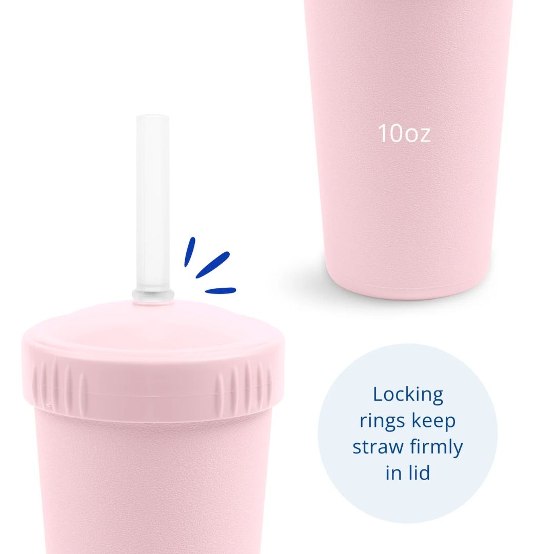 Straw Cup with Silicone Straw - Ice Pink