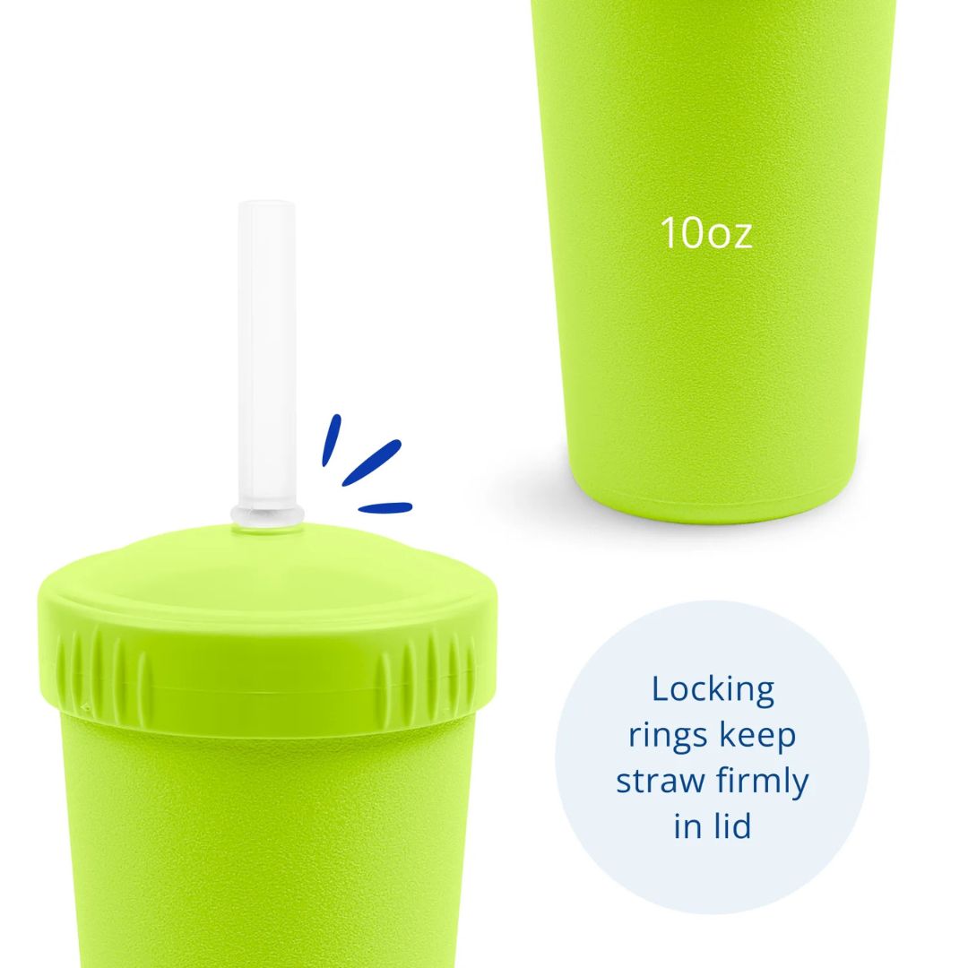 Straw Cup with Silicone Straw - Lime Green