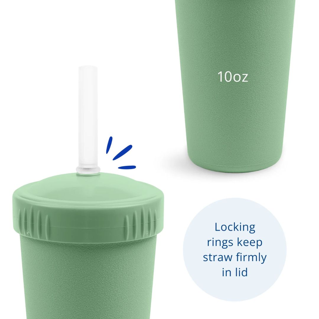 Straw Cup with Silicone Straw - Sage