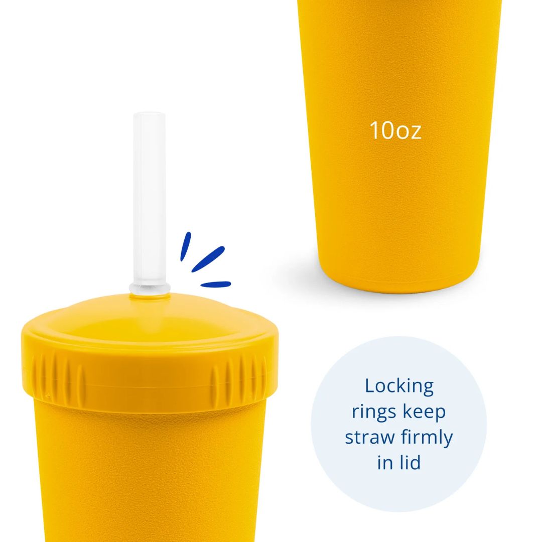 Straw Cup with Silicone Straw - Sunny Yellow