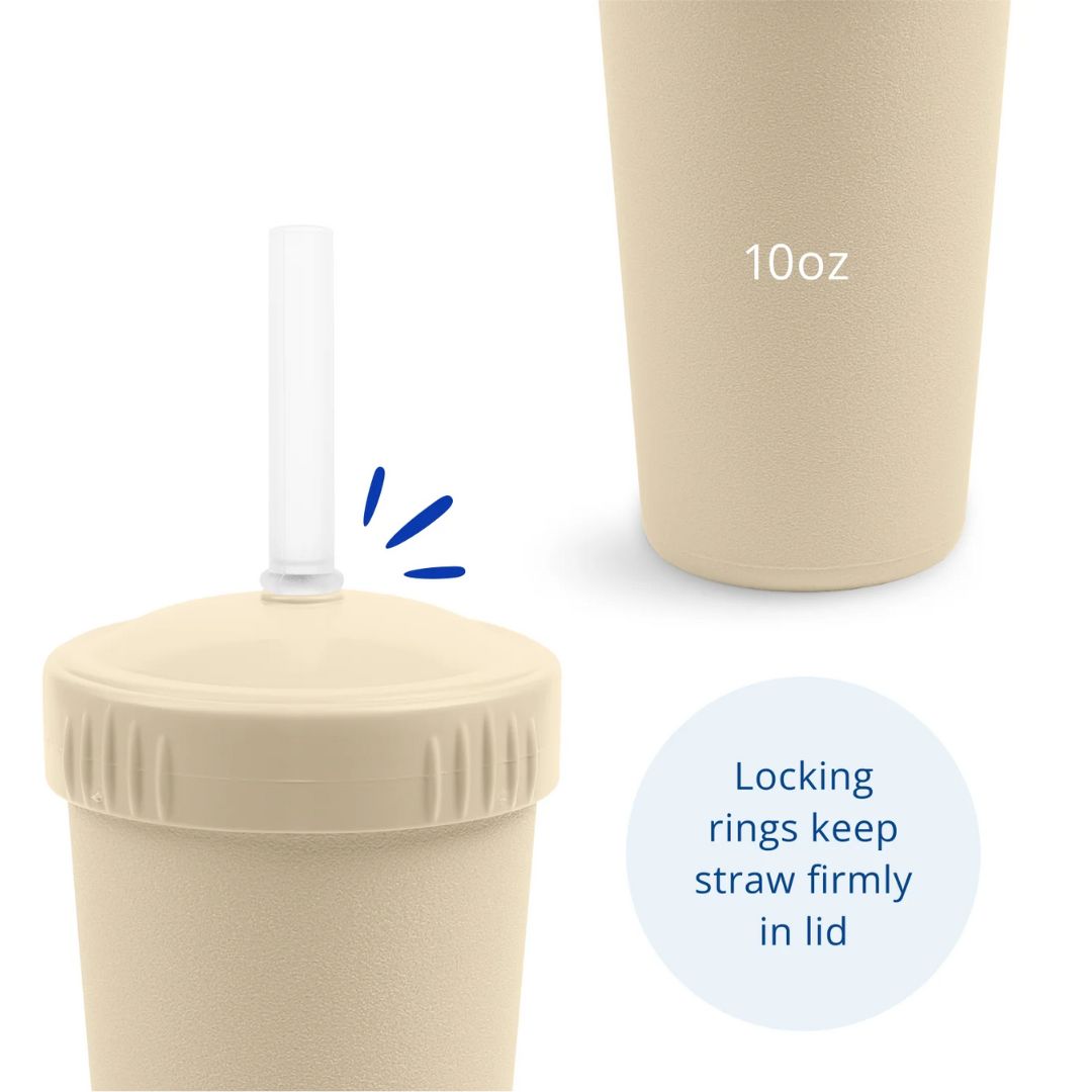 Straw Cup with Silicone Straw - Sand