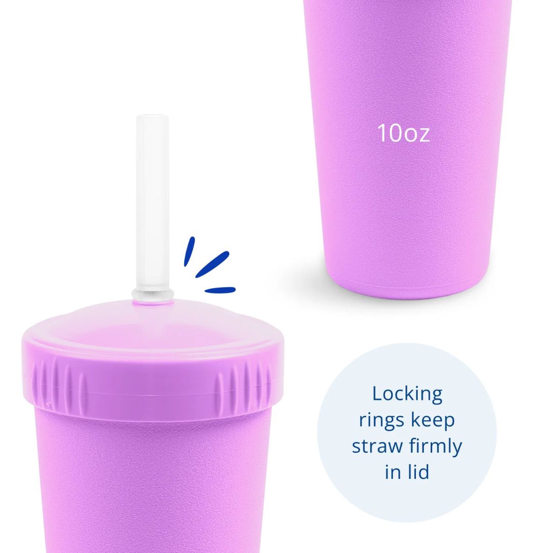 Straw Cup with Silicone Straw - Purple (Lilac)