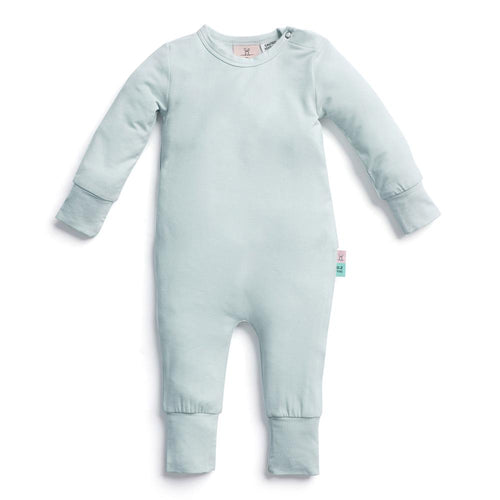 Light blue baby onesie on a white background