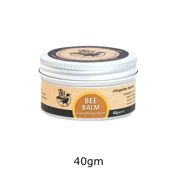Tui Bee Balm tin against white background.