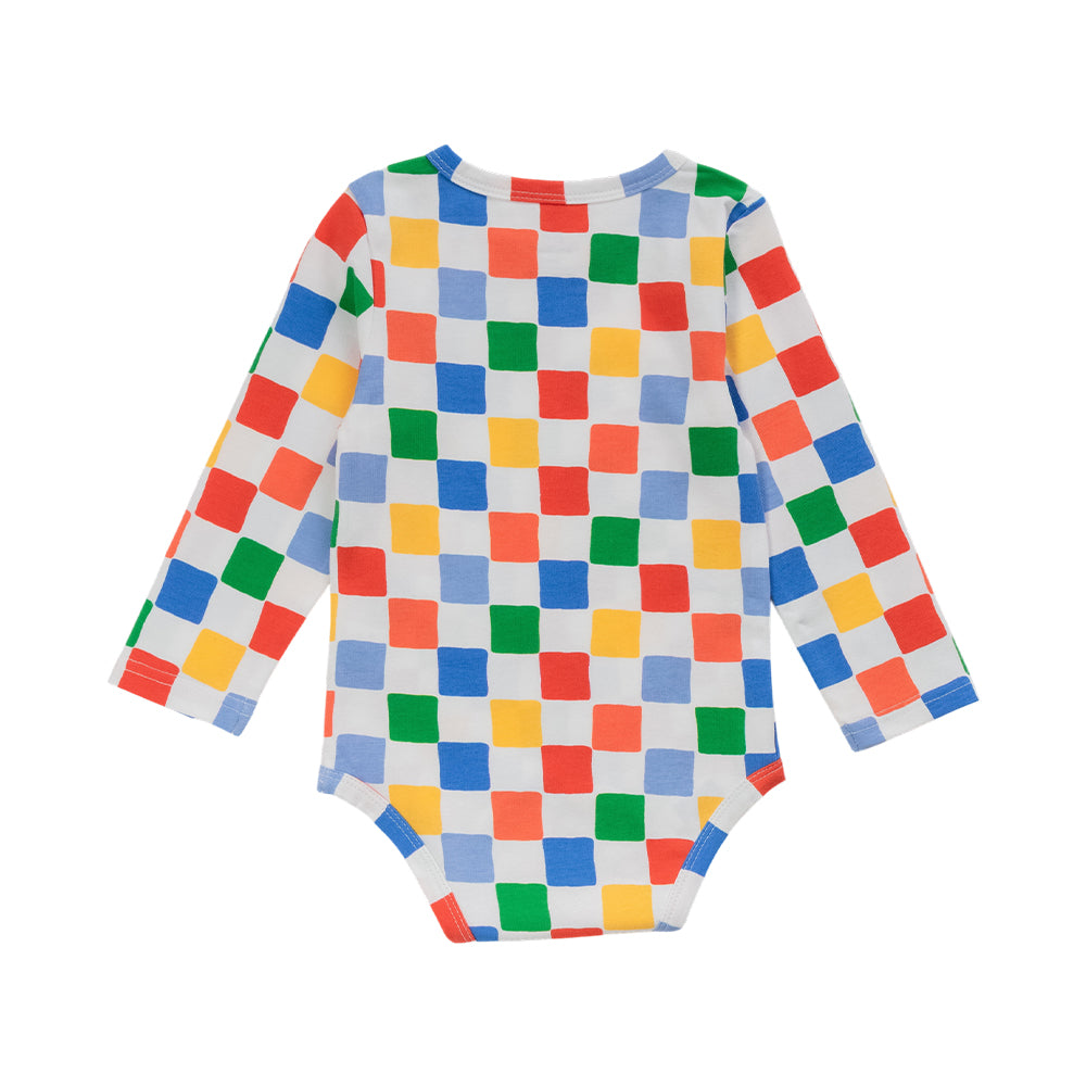 Organic Cotton Long Sleeve Bodysuit - Check