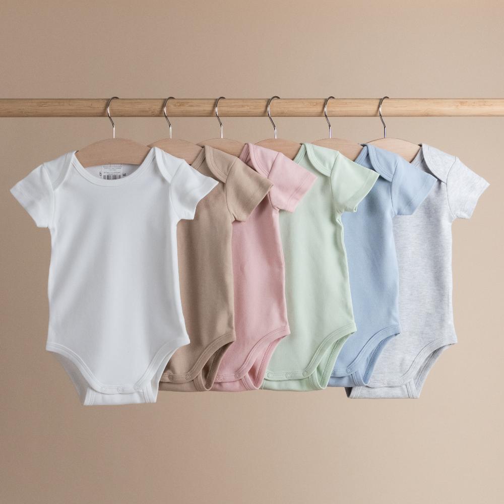 Basics Cotton Short Sleeve Bodysuit - Pink