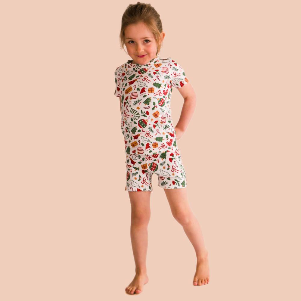 Organic Cotton Short Sleeve Pyjamas - Christmas