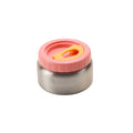 Insulated food jar with pink screw lid on a white background
