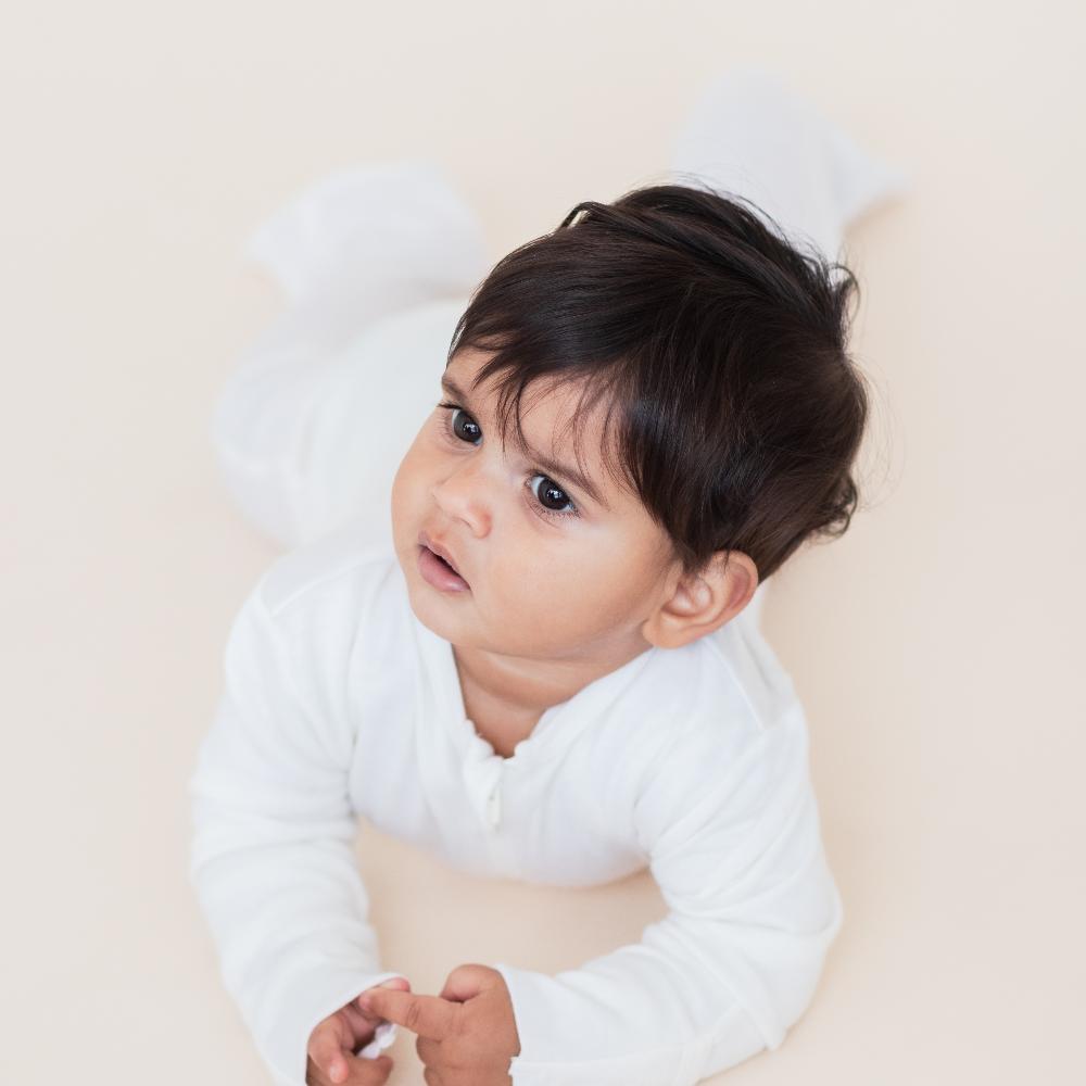 Merino Jersey Footed Zipsuit - Cream