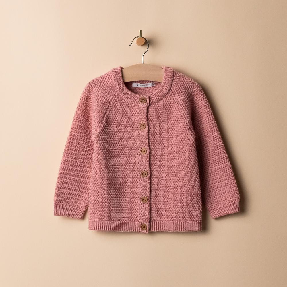 Merino Knit Cardigan - Pink