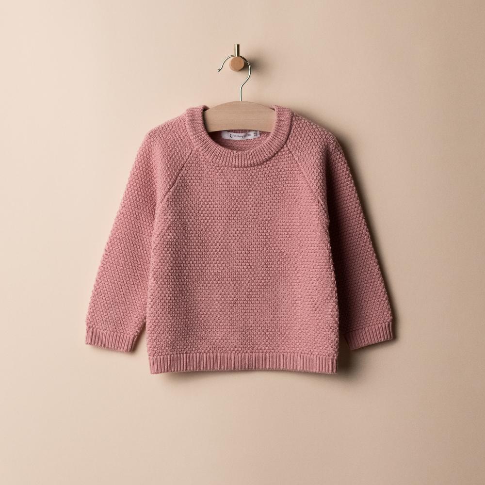 Merino Knit Crew Jumper - Pink