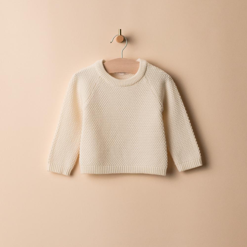 Merino Knit Crew Jumper - Natural
