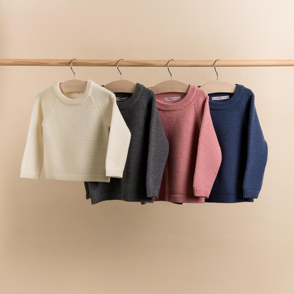 Merino Knit Crew Jumper - Grey Marl