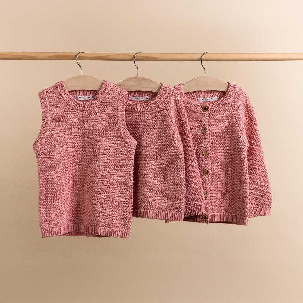 Merino Knit Cardigan - Pink