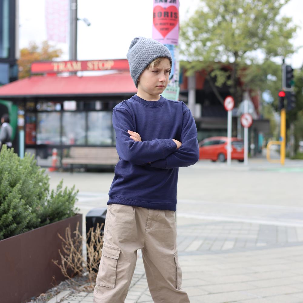 Merino Knit - Beanie - Grey Marl