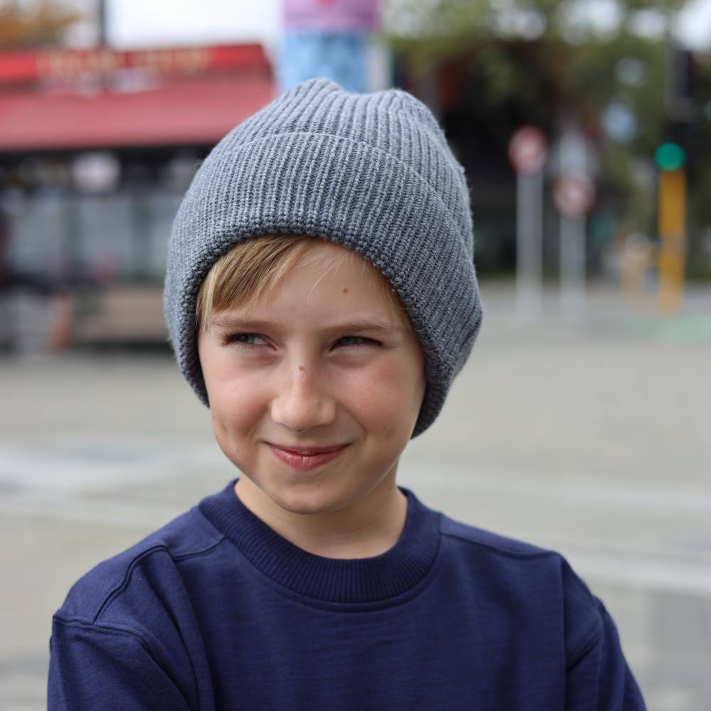 Merino Knit - Beanie - Grey Marl
