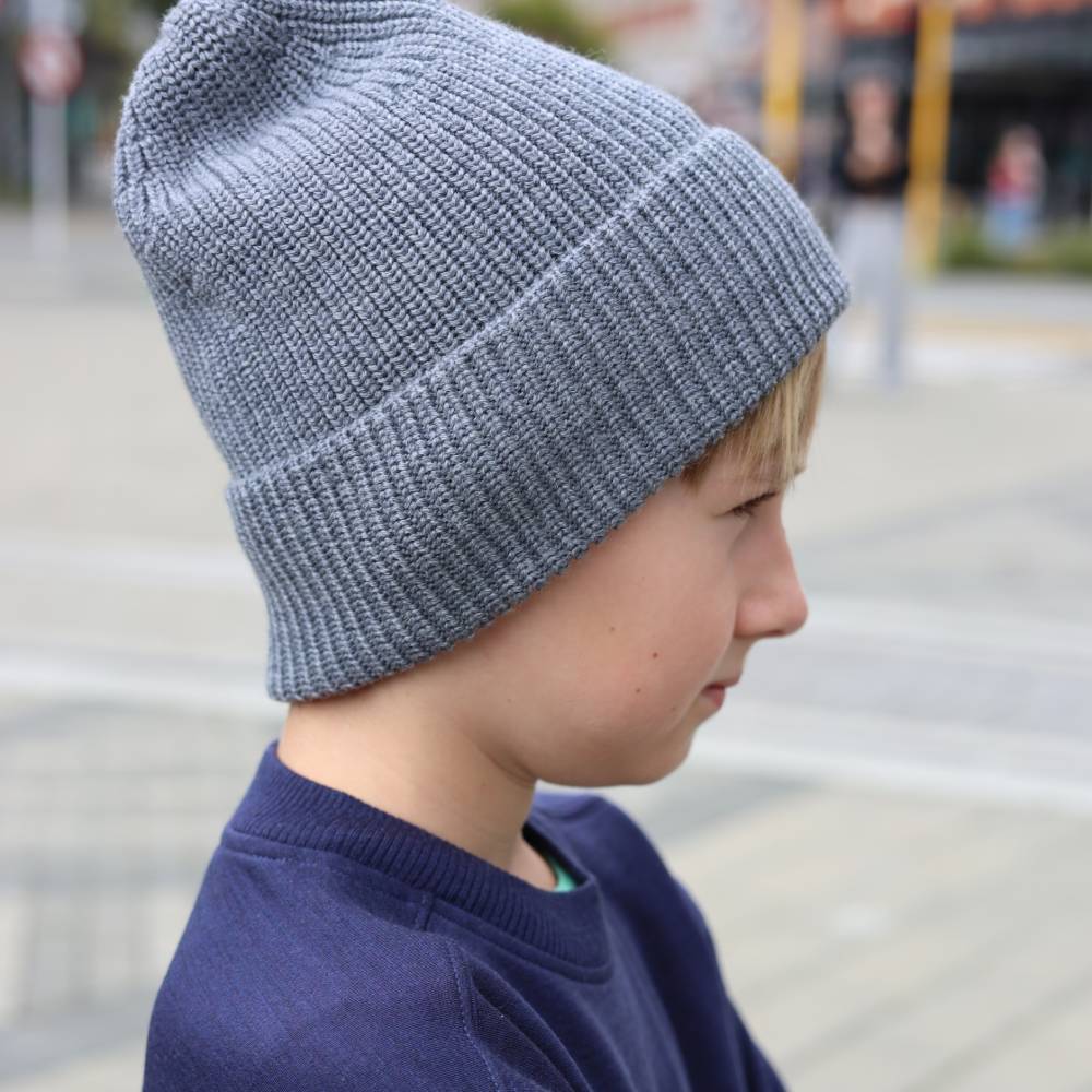 Merino Knit - Beanie - Grey Marl