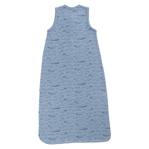 1.0 tog Organic Cotton Sleeping Bag - Blue Whales