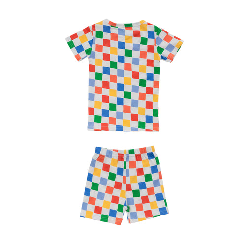 Organic Cotton Short Sleeve Pyjamas - Check