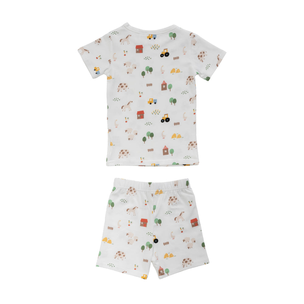 Organic Cotton Short Sleeve Pyjamas - Farmyard
