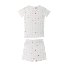 Organic Cotton Short Sleeve Pyjamas - Mini Hearts