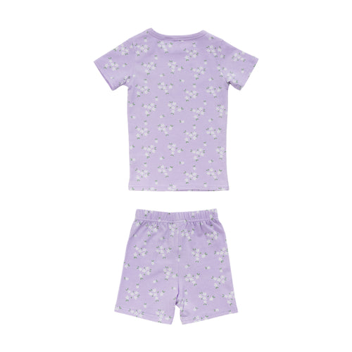 Organic Cotton Short Sleeve Pyjamas - Lilac Daisy
