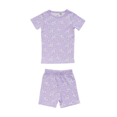 Organic Cotton Short Sleeve Pyjamas - Lilac Daisy