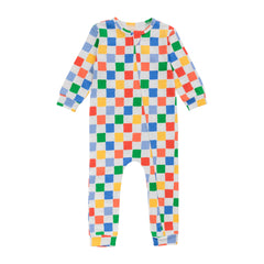 Organic Cotton Zipsuit - Check