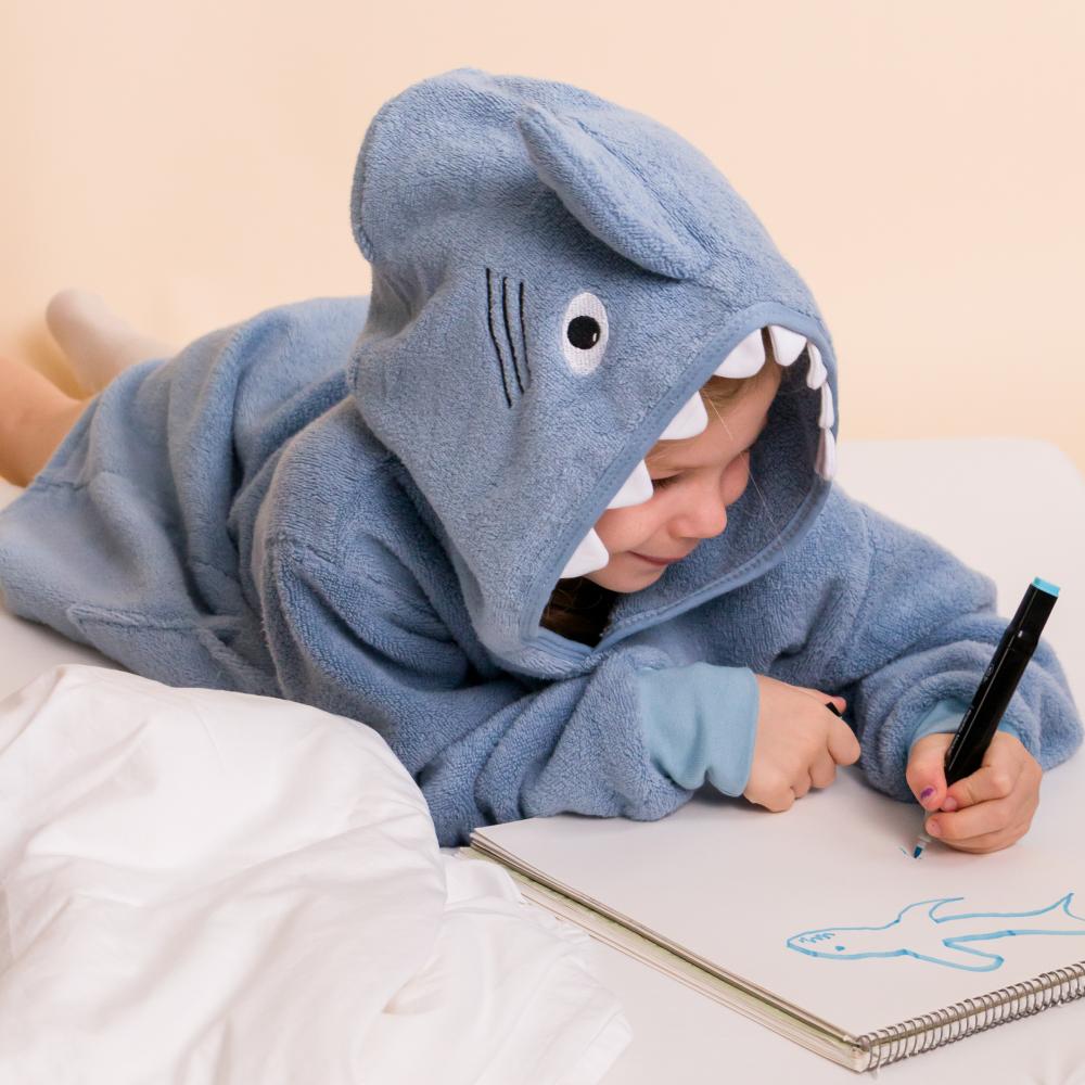 Towelling Lounge Hoodie - Shark