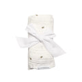Prem sized NICU muslin wrap with bee print with a bow on a white background