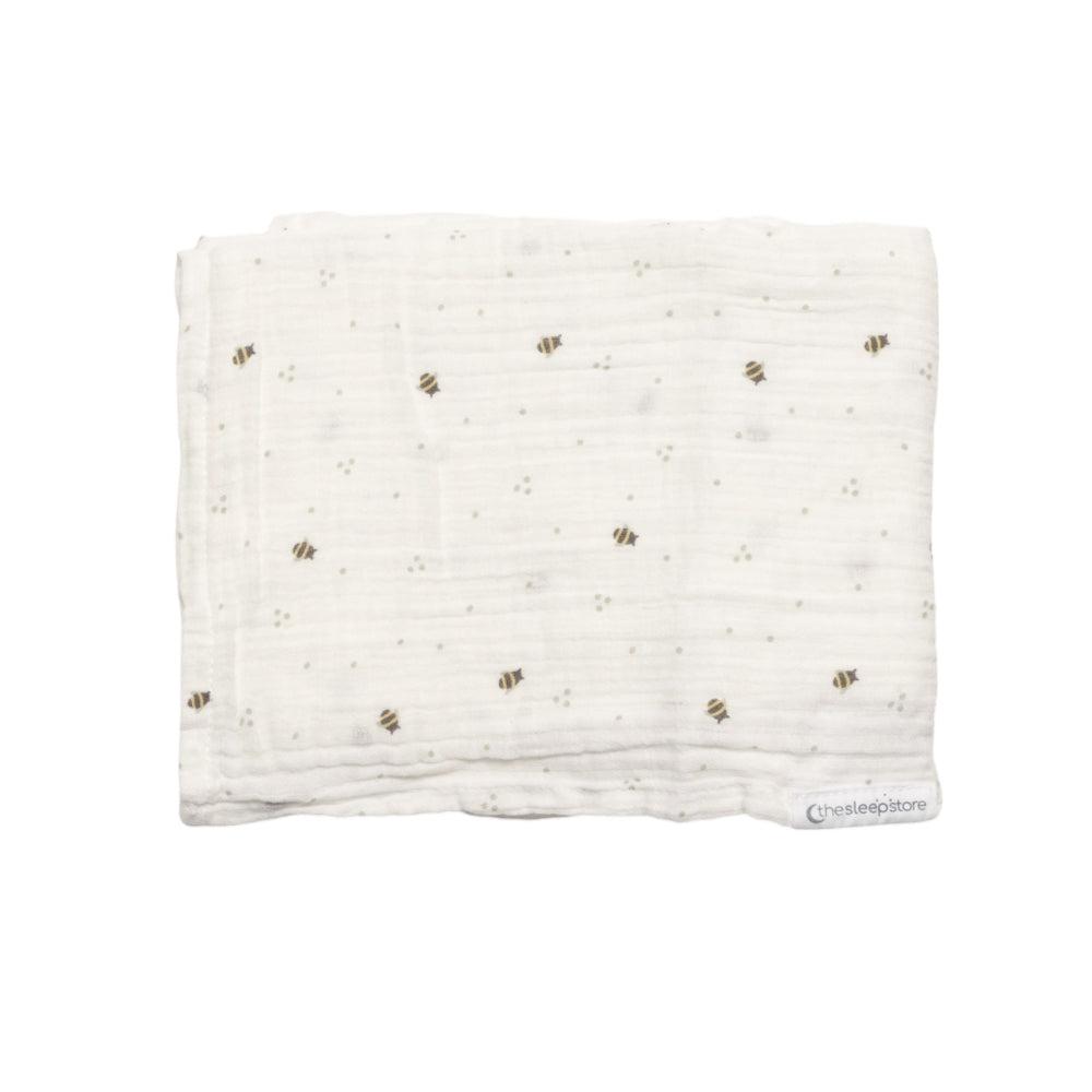 Deluxe Muslin NICU Swaddle - Natural Bee