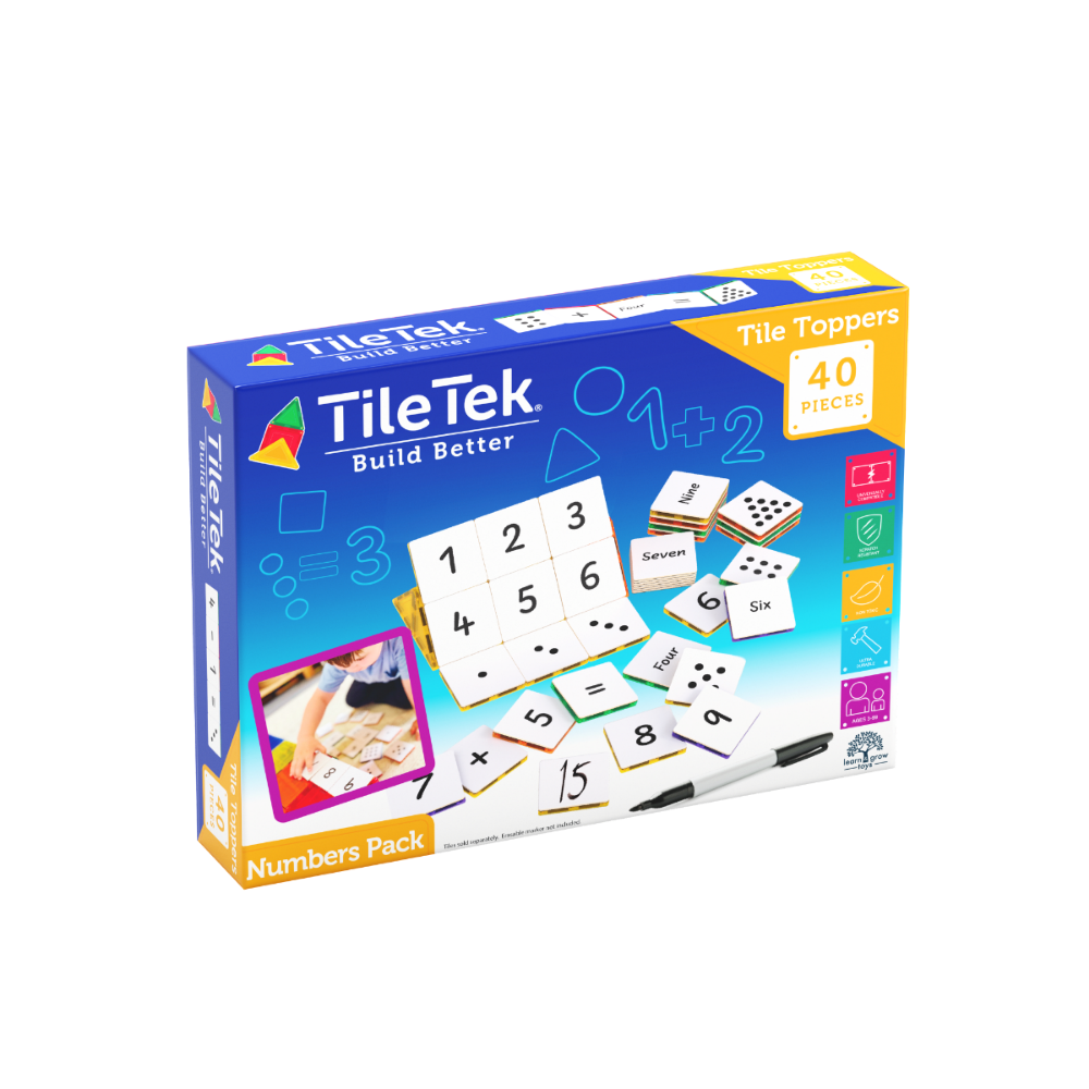 Tile Tek Toppers - Numbers on a white background. 