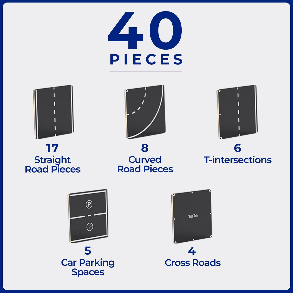 Tile Toppers Road Pack 40 piece