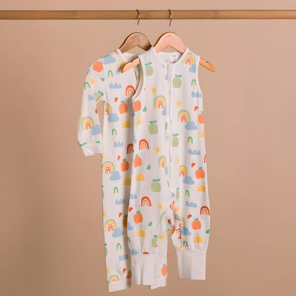 0.2 tog Organic Cotton Sleeping Suit - Sunny Days