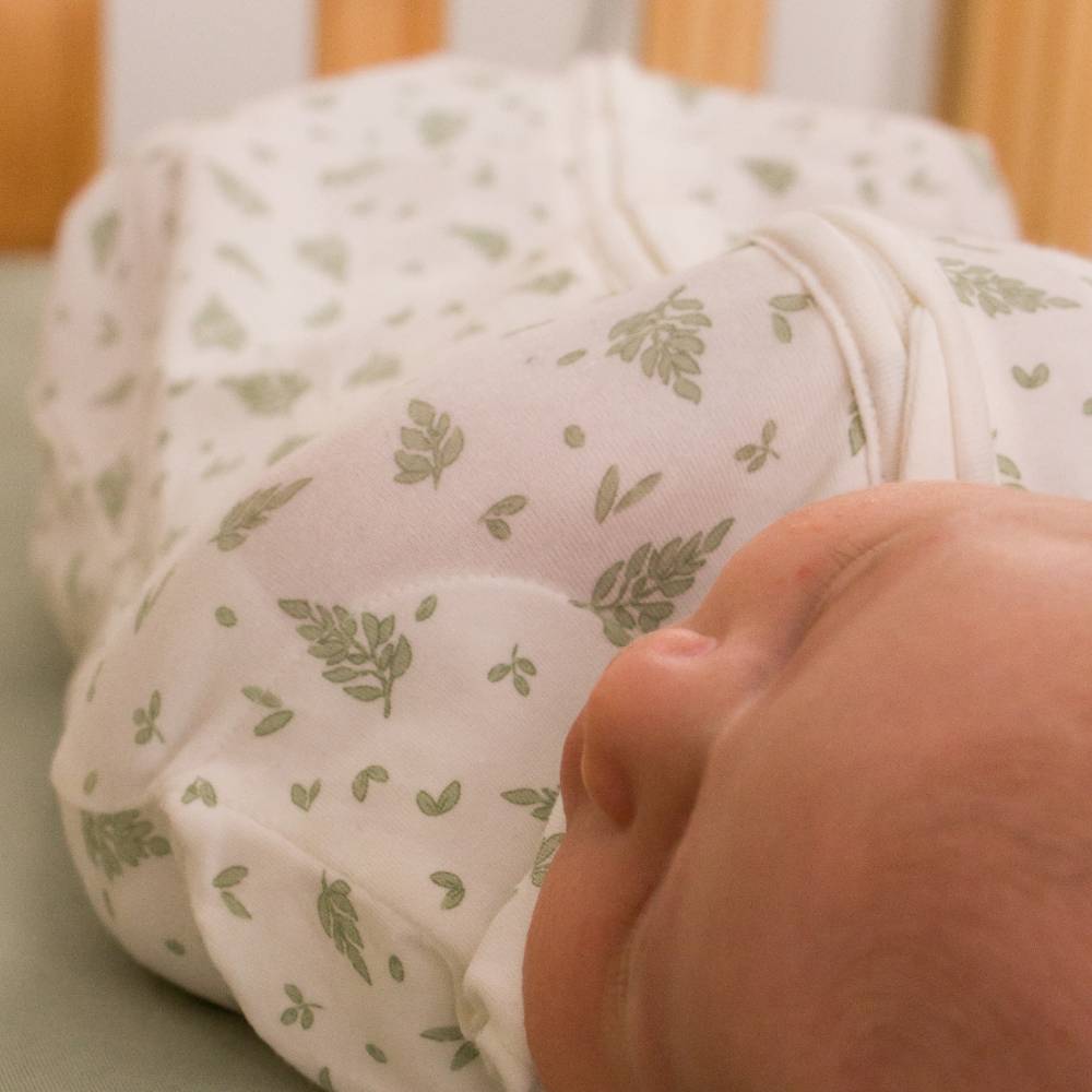 0.2 tog Organic Cotton Swaddle Sleep Bag - Fern Safari