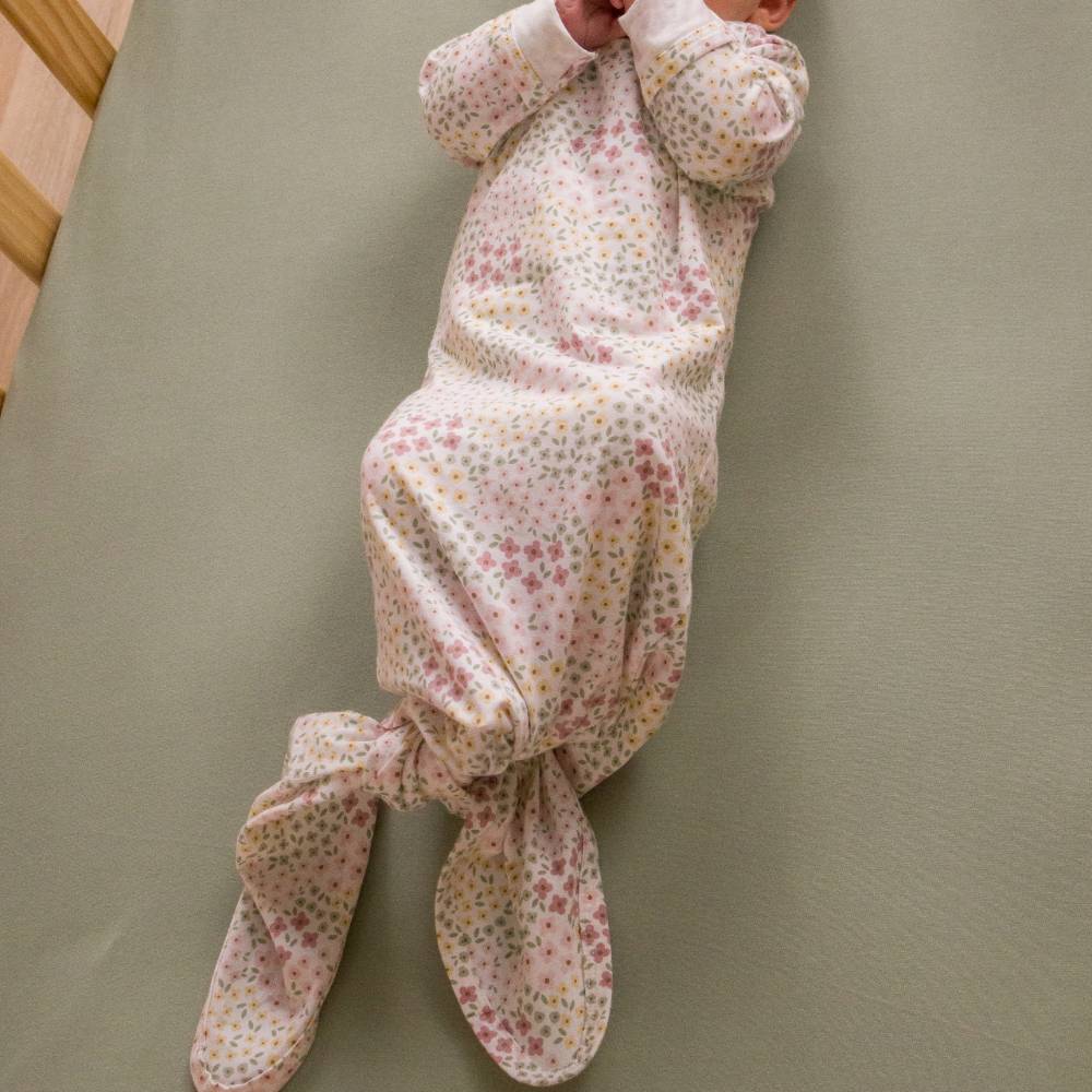 Organic Cotton Knotted Gown - Fern Safari
