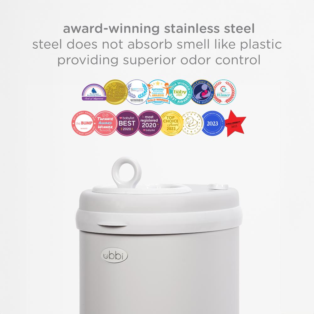 Steel Nappy Bin - White (Matte)