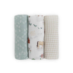 Muslin Swaddle Gift Set - Farmyard