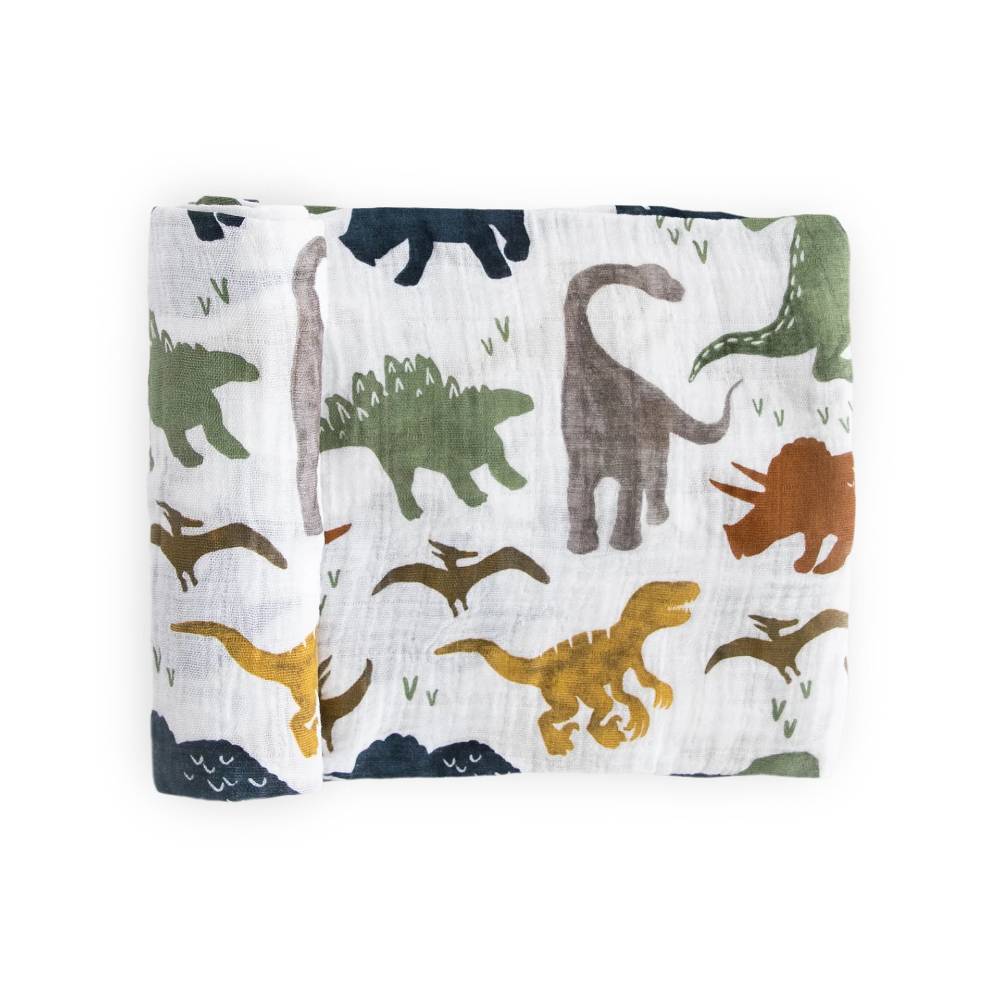 Muslin Swaddle Wrap - Dino Friends