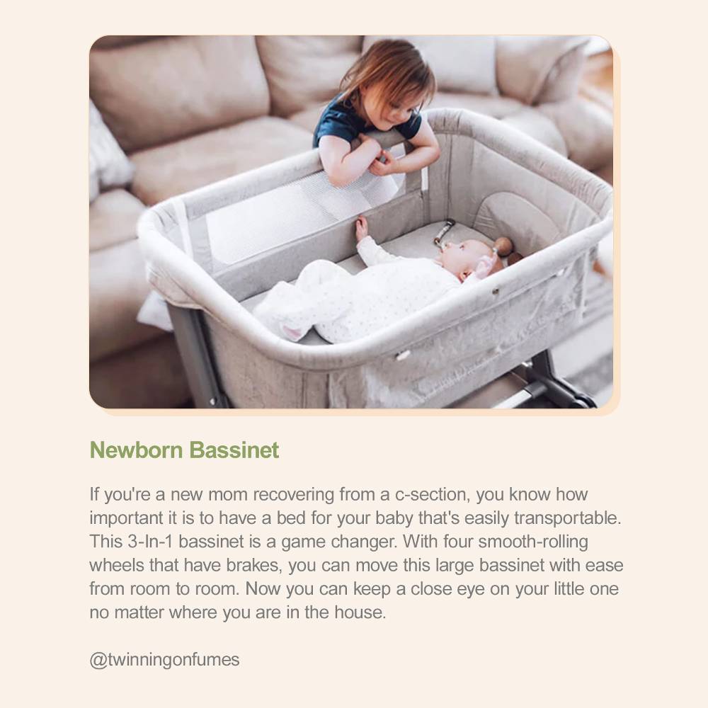 Hug Me Plus 3-in-1 Bedside Bassinet with Mosquito Net - Shadow Grey